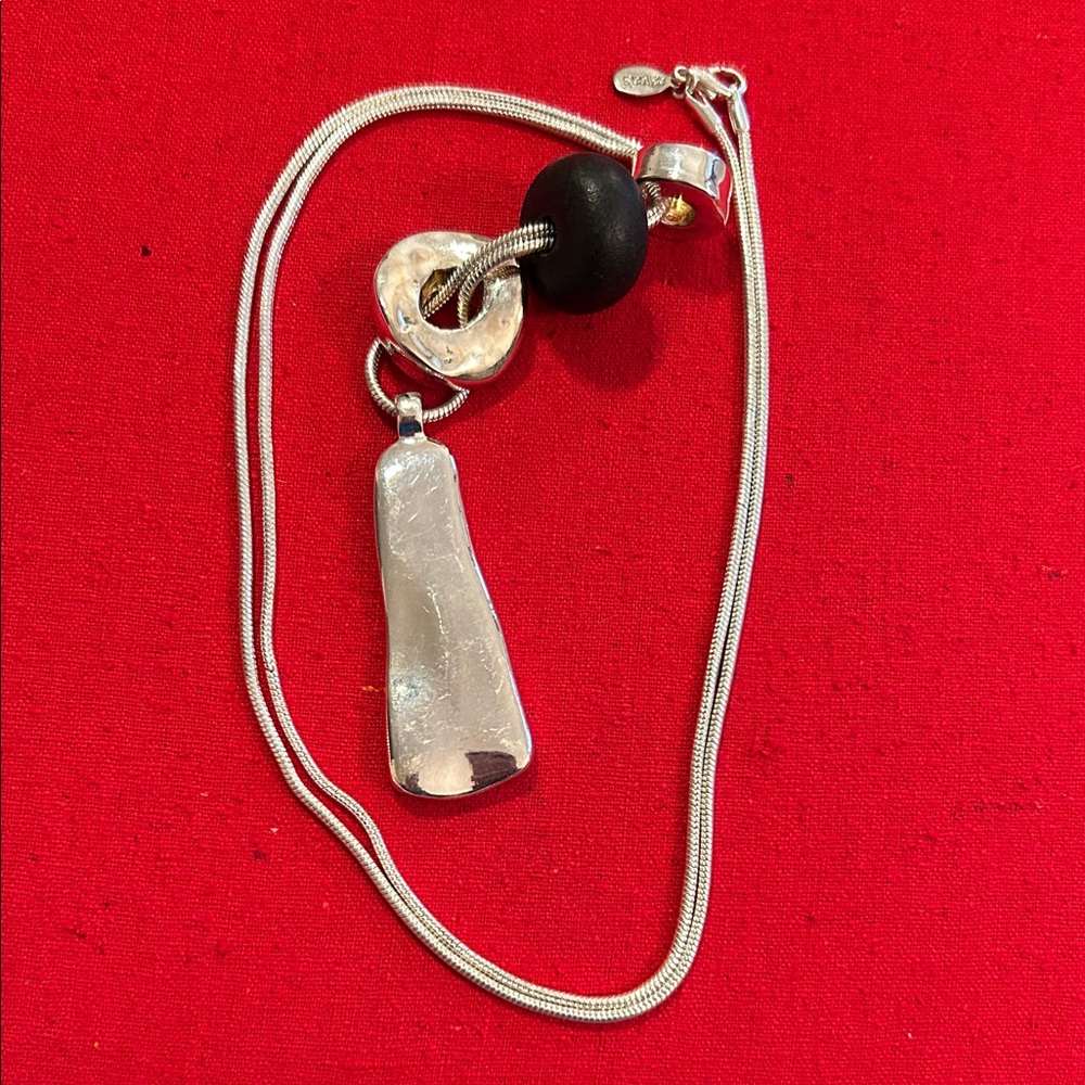 Chico's Silver and Black Pendant Necklace - Picture 2 of 7